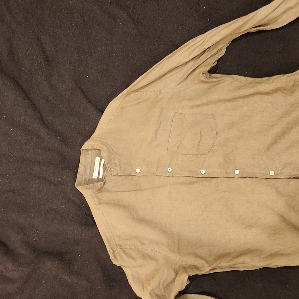 Mango Men Linen Button Up Shirt